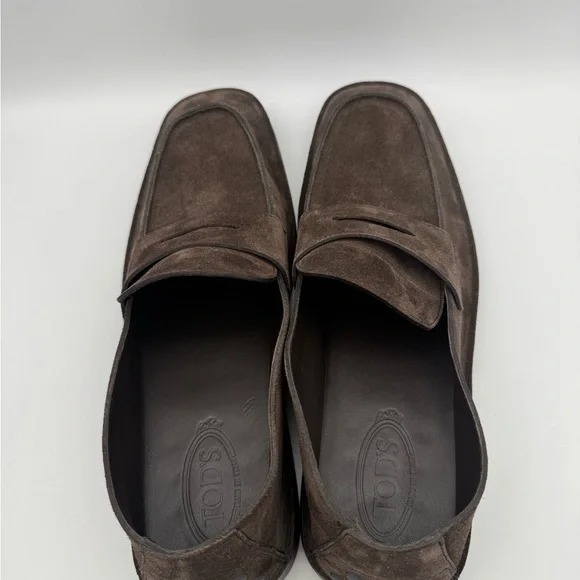 TOD’S Men’s Brown Calfskin Suede Loafers Size 11 Made in Italy $775 Retail